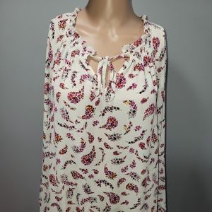 Mini long dress color beige with flower SZ L, Old Navy brand, Long sleeve